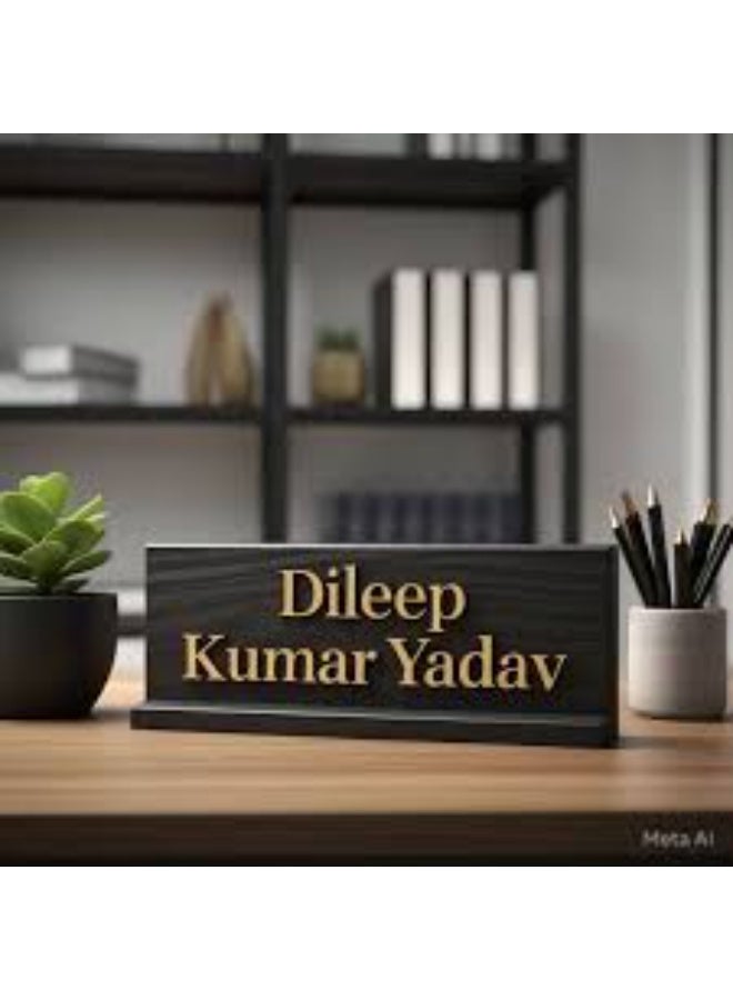 EMAAZZ LLC Customized Black Acrylic Name Plate with Gold Lettering for Office Door Home Entrance Professional Wall Name Board - Image 5